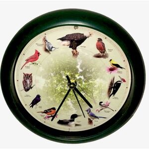 Limited Edition 20th Anniversary Singing Birds Battery Operated Wall Clock, 8"